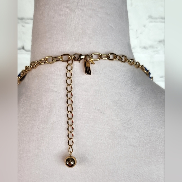 Kate Spade Blue Lapis Quarry Gems Double Drop Statement Necklace - Picture 4 of 6